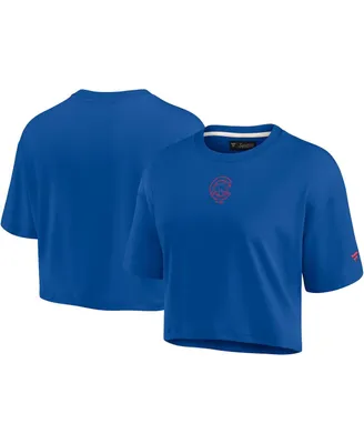 Women's Fanatics Signature Royal Chicago Cubs Super Soft Short Sleeve Cropped T-shirt