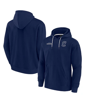 Men's and Women's Fanatics Signature Navy Cleveland Guardians Super Soft Fleece Pullover Hoodie