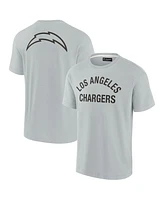 Men's and Women's Fanatics Signature Gray Los Angeles Chargers Super Soft Short Sleeve T-shirt