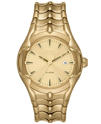 Diesel Men's Vert Quartz Three Hand Date Gold-Tone Stainless Steel Watch 44mm