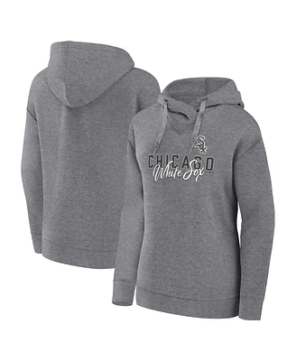 Women's Fanatics Heather Gray Chicago White Sox Script Favorite Pullover Hoodie