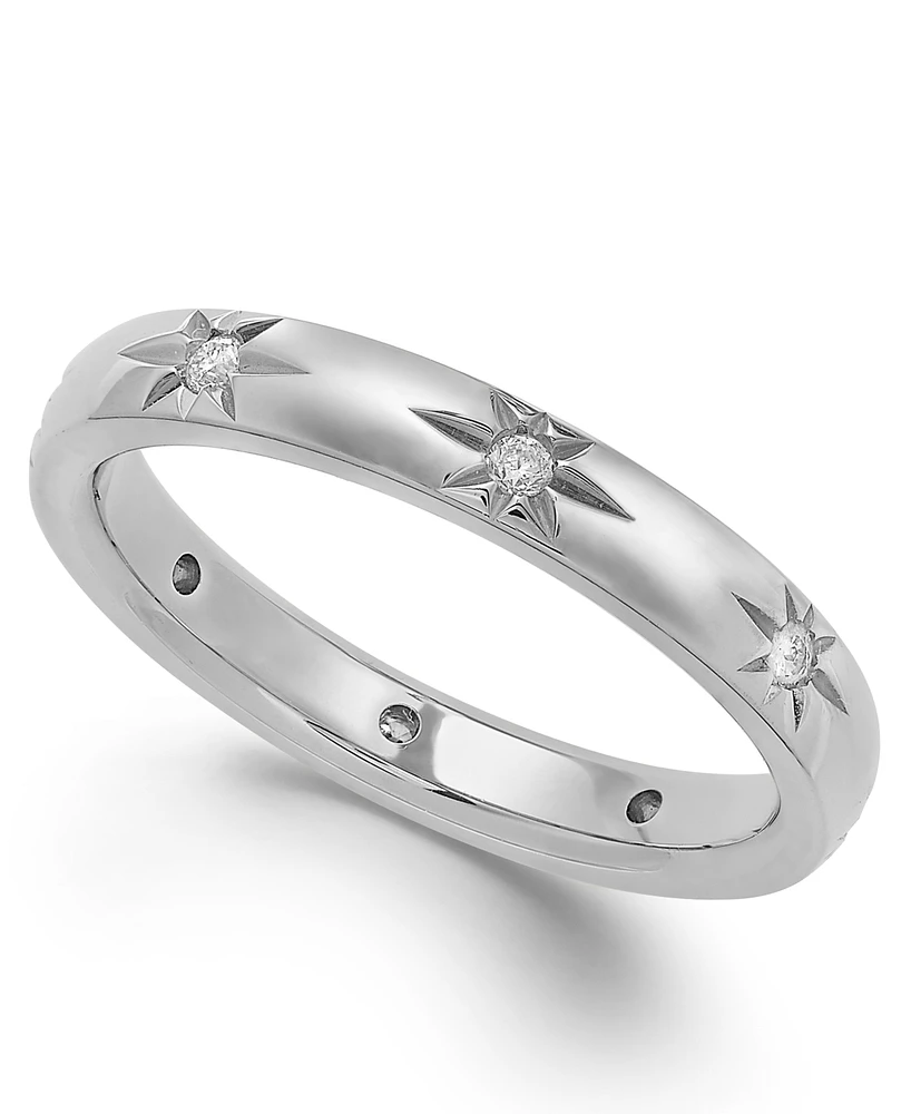 Star by Marchesa Diamond Star Wedding Band in 18k White Gold (1/8 ct. t.w.), Created for Macy's