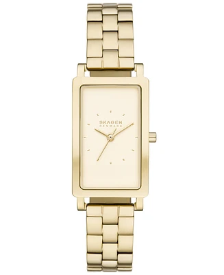 Skagen Women's Hagen Quartz Three Hand Gold-Tone Stainless Steel Watch, 22mm