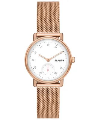 Skagen Women's Kuppel Lille Quartz Three Hand Rose Gold-Tone Stainless Steel Watch, 32mm
