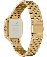 Olivia Burton Women's Grosvenor Soft Square Gold-Tone Stainless Steel Bracelet Watch 28mm