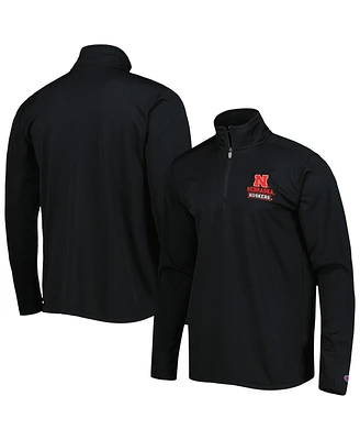 Men's Champion Black Nebraska Huskers Textured Quarter-Zip Jacket