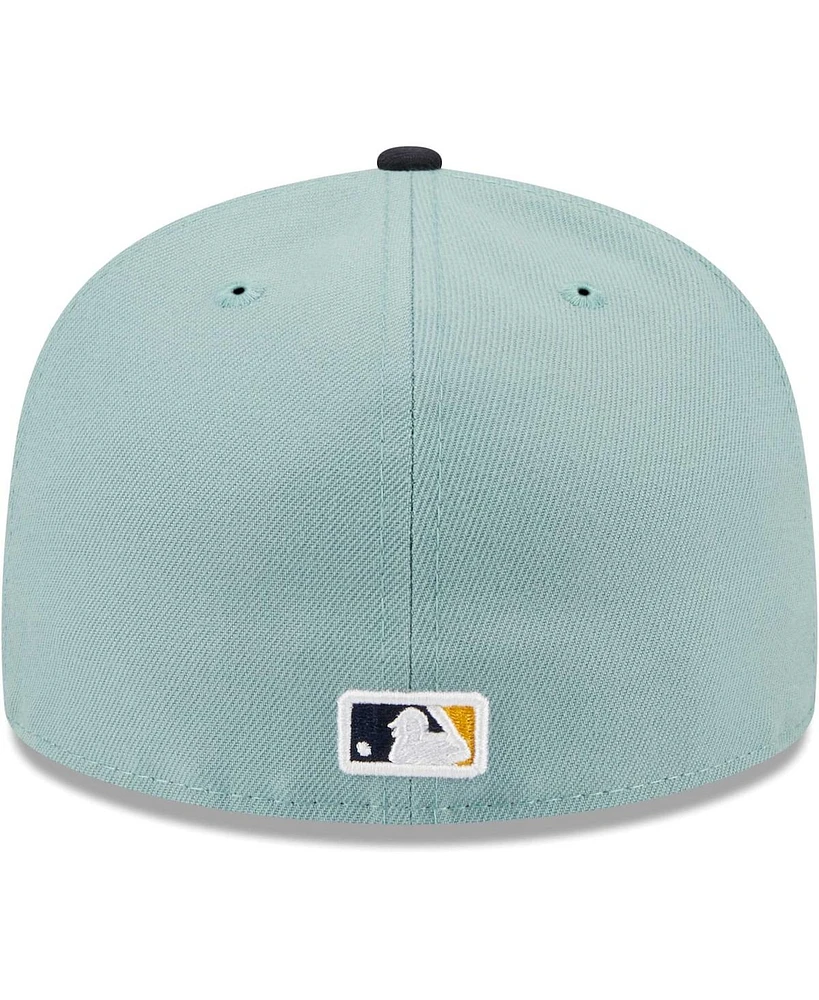 Men's New Era Light Blue, Navy Los Angeles Dodgers Beach Kiss 59FIFTY Fitted Hat