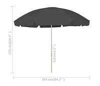 Beach Parasol Anthracite 118.1"