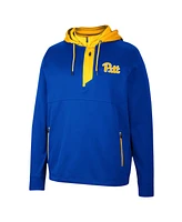 Men's Colosseum Royal Pitt Panthers Luge 3.0 Quarter-Zip Hoodie
