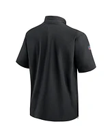 Men's Nike Black Las Vegas Raiders Sideline Coach Short Sleeve Hoodie Quarter-Zip Jacket