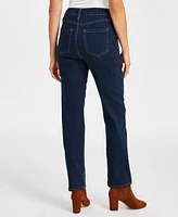 Style & Co Petite High-Rise Natural Straight-Leg Jeans, Short