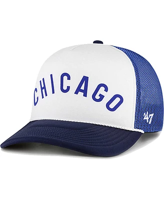 Men's '47 Brand White Chicago Cubs Foam Front Script Trucker Snapback Hat