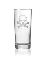 Rolf Glass Skull and Crossbones Cooler Highball Glass 15oz