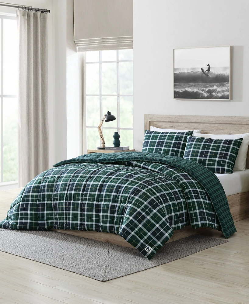 Closeout! Nautica North Sail Plaid Brushed Microfiber Piece Duvet Cover Set