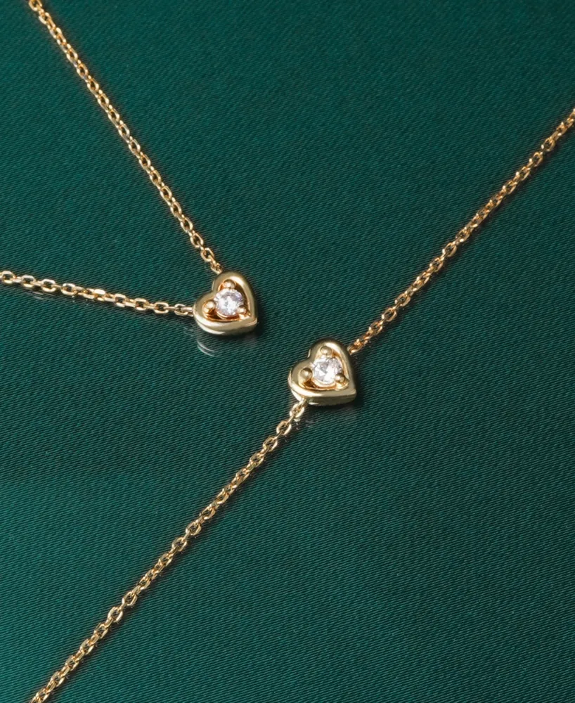 Audrey by Aurate Diamond Heart Link Bracelet (1/10 ct. t.w.) in Gold Vermeil, Created for Macy's
