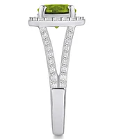 Macy's Peridot (2 ct. t.w.) and Diamond (1/2 Halo Ring 14K Gold
