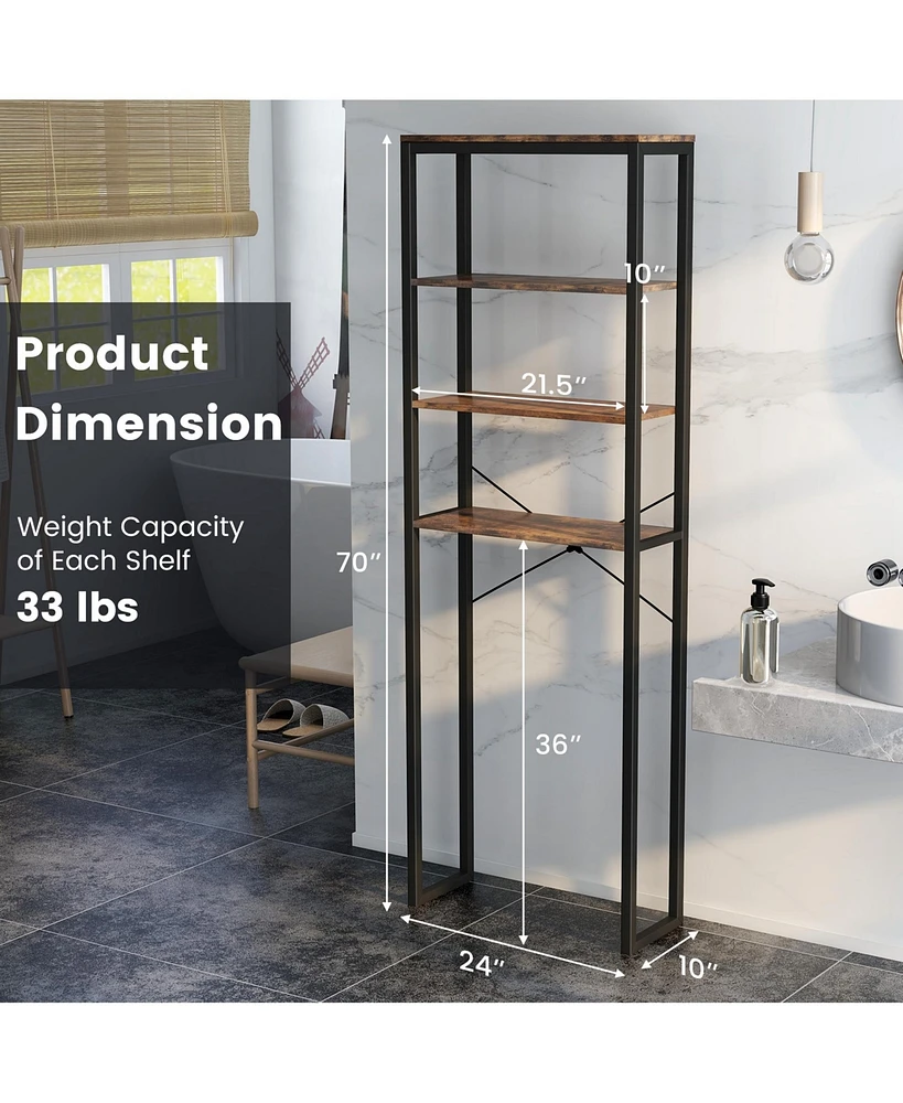 Costway 4-Tier Over the Toilet Storage Rack Freestanding Bathroom Organizer