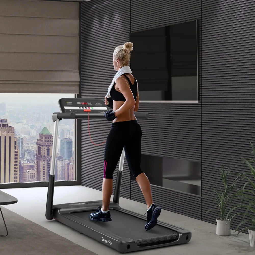 2.25HP Folding Led Treadmill Electric Running Walking Machine with App Control Gym
