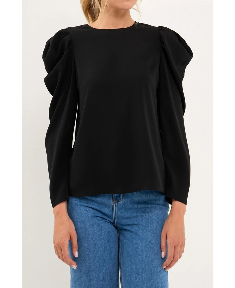 English Factory Women's Puff Long Sleeve Top