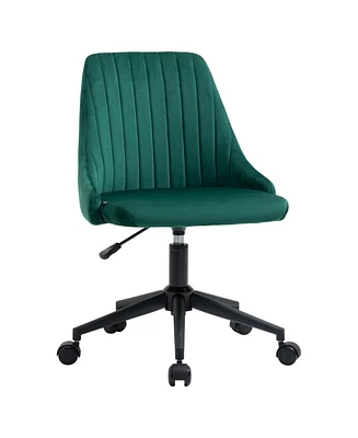 Vinsetto Velvet-Touch Mid-Back Armless Computer Office Task Chair Seat,