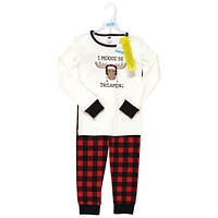 Hudson Baby Baby Boys Hudson Cotton Top and Pant Pajama Set, North Pole