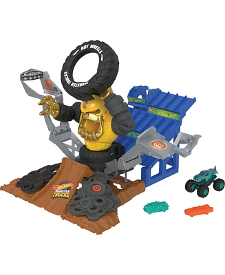 Hot Wheels Monster Trucks Arena Smashers Mega-Wrex Vs Crushzilla Takedown Playset