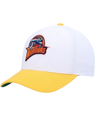 Men's Mitchell & Ness White, Gold Golden State Warriors Hardwood Classics Core 2-Tone 2.0 Pro Snapback Hat