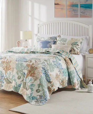 Greenland Home Fashions Atlantis Reversible Coastal 5 Piece Quilt Set