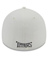 Men's New Era Cream Tennessee Titans Chrome Collection 39THIRTY Flex Hat