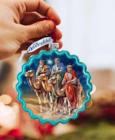 Designocracy Three Kings Wreath Holiday Mercury Glass Ornaments G. DeBrekht