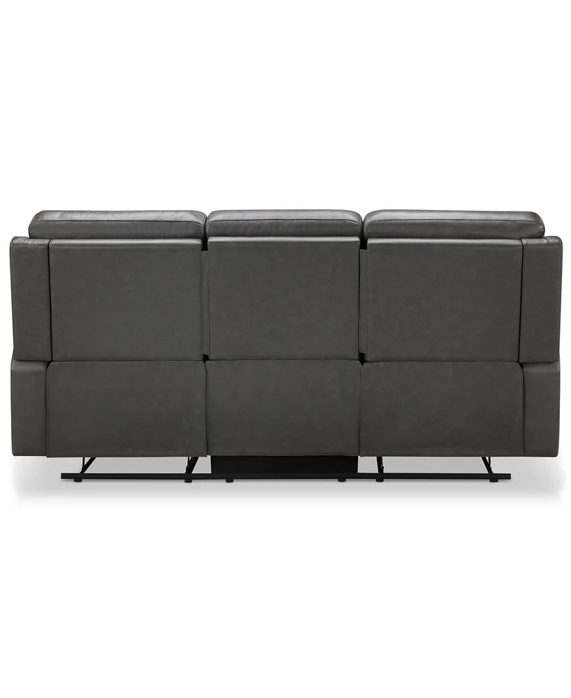 Abbyson Living Waylen 81.5" Top-Grain Leather Manual Reclining Sofa