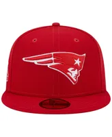 Men's New Era Scarlet New England Patriots Super Bowl Xxxvi Main Patch 59FIFTY Fitted Hat