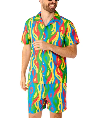 OppoSuits Men's Summer set - 2 Piece Beach Wear Multicolored Matching Shirt and Shorts