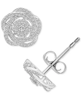 Wrapped in Love, 14k White Gold Diamond Pave Knot Earrings (1 ct. t.w.), Created for Macy's