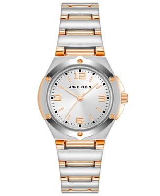 Anne Klein Women's Quartz Silver-Tone and Rose Gold-Tone Alloy Watch, 29mm