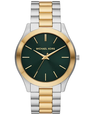 Michael Kors Men's Slim Runway Three-Hand Two-Tone Stainless Steel Watch 44mm