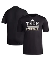 Men's adidas Black Georgia Tech Yellow Jackets Sideline Strategy Glow Pregame T-shirt