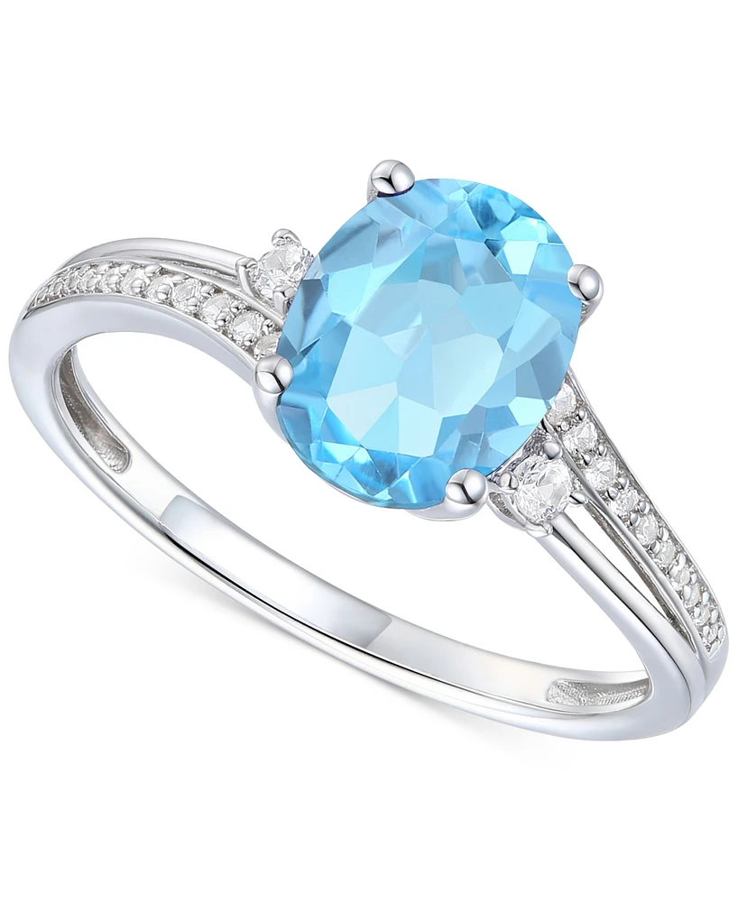 Amethyst (1-1/2 ct. t.w.) & Lab-Grown White Sapphire (1/8 Swirl Ring 14k Gold-Plated Sterling Silver (Also Additional Gemstones)