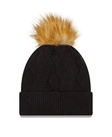 Women's New Era Black Atlanta United Fc Snowy Cuffed Knit Hat with Pom