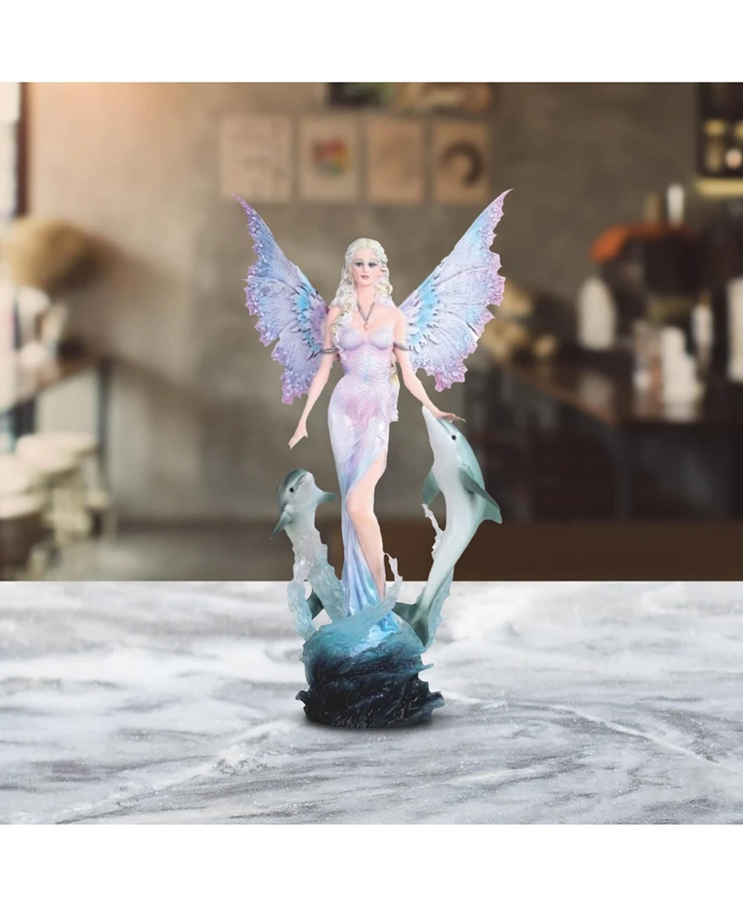 Fc Design 15.75"H Goddess Fairy of the Sea with Dolphins Statue Fantasy Decoration Figurine Home Decor Perfect Gift for House Warming, Holidays and Bi