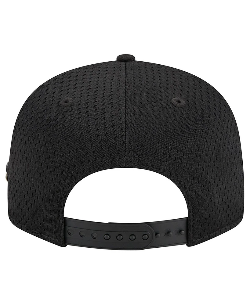 Men's New Era Black Chicago Bulls Post-Up Pin Mesh 9FIFTY Snapback Hat
