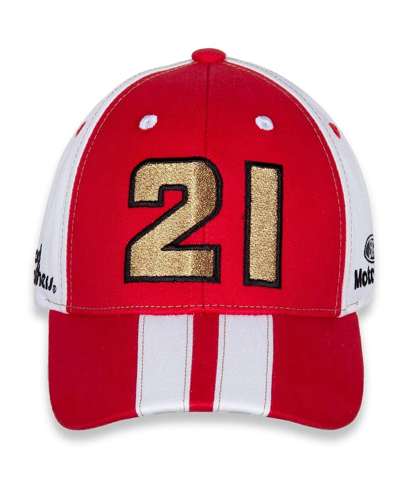 Youth Boys and Girls Checkered Flag Sports Red, White Harrison Burton Motorcraft Big Number Adjustable Hat
