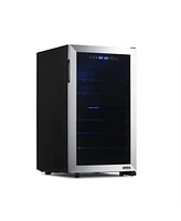 Newair Freestanding 43 Bottle Dual Zone Compressor Wine Fridge in Stainless Steel, Adjustable Racks and Exterior Digital Thermostat