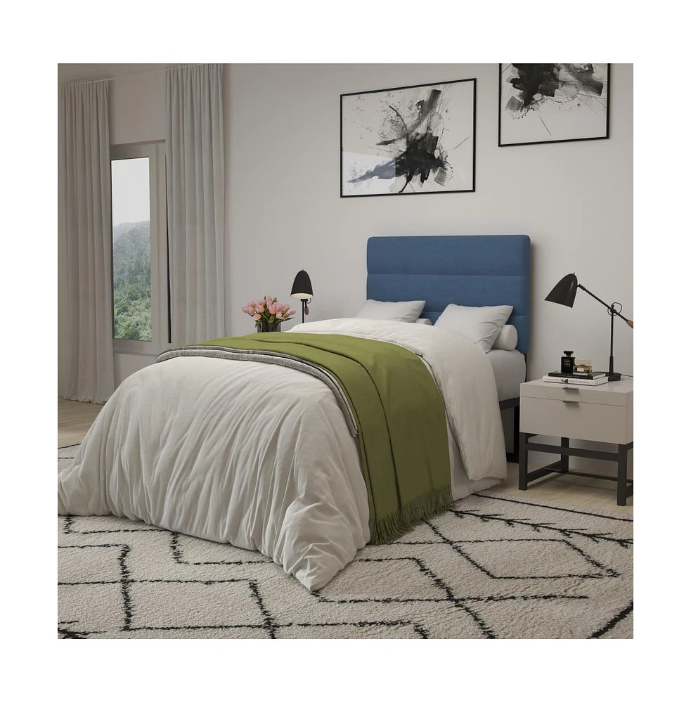 Merrick Lane Coppola Twin Headboard With Tufted Upholstery And Powder Coated Metal Frame