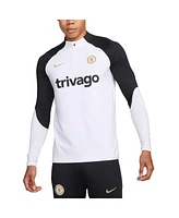 Men's Nike White Chelsea Strike Drill 2023/24 Performance Quarter-Zip Long Sleeve Top