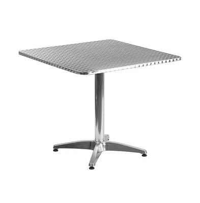 Emma+Oliver 31.5'' Square Aluminum Indoor-Outdoor Table With Base