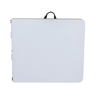 Emma+Oliver 5-Foot Height Adjustable Bi-Fold Plastic Banquet And Event Folding Table With Carrying Handle