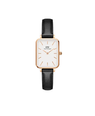 Daniel Wellington Women's Quadro Sheffield Black Leather Watch 20 x 26mm