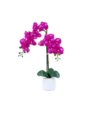 Nearly Natural 19" Artificial Orchid with Decorative Vase