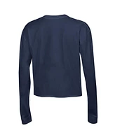 Women's Champion Navy Notre Dame Fighting Irish Boyfriend Cropped Long Sleeve T-shirt
